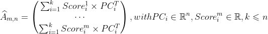 PCA approximation of the yield curve matrix